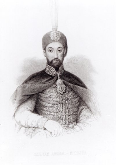 Portret van Abdulmecit door English School